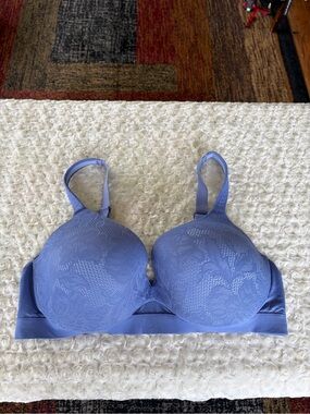 42DDD Cacique Periwinkle Blue Lace Lightly Lined Plunge Bra